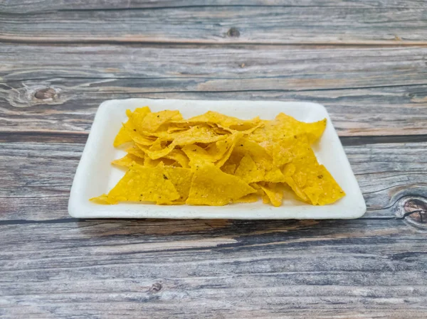 Chips Croustillantes Base Maïs Autres Ingrédients Avec Goût Salé — Photo