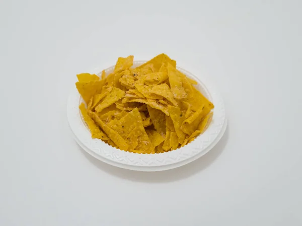 Crispy Chips Gemaakt Van Maïs Andere Ingrediënten Met Een Hartige — Stockfoto