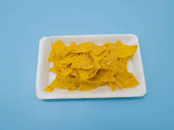 Chips Crujientes Hechos Maíz Otros Ingredientes Con Sabor Salado — Foto de Stock