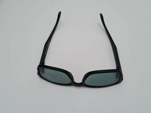 Óculos Pretos Feitos Molduras Plásticas Pretas — Fotografia de Stock