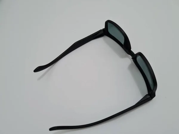 Czarne Okulary Wykonane Tworzywa Sztucznego Czarnych Ram — Zdjęcie stockowe