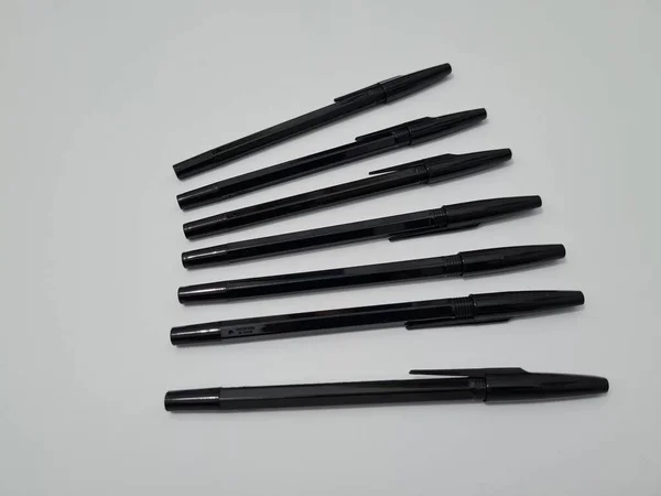Office Equipment Used Writing Black Pen — Stock Photo, Image