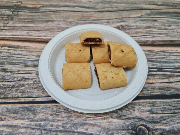 stock image Dry pie with a delicious sweet crunchy chocolate flavor