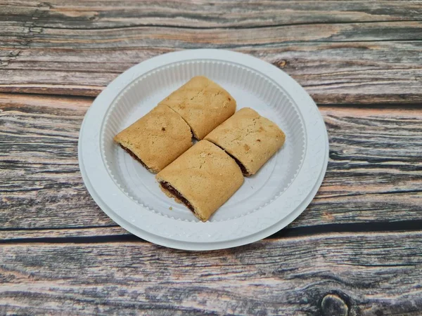 stock image Dry pie with a delicious sweet crunchy chocolate flavor