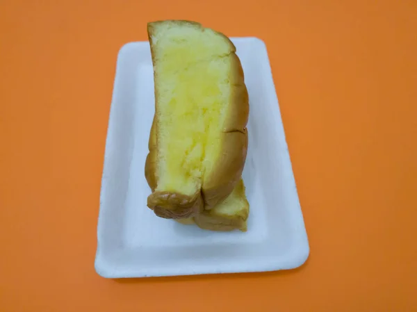 Žlutohnědý Česnekový Chléb Sladkým Máslem Vhodný Jídlu Kdykoliv — Stock fotografie