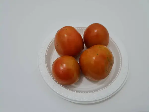 Los Tomates Rojos Frescos Contienen Mucha Fibra Vitaminas Que Son —  Fotos de Stock