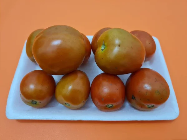 Les Tomates Rouges Fraîches Contiennent Beaucoup Fibres Vitamines Qui Sont — Photo