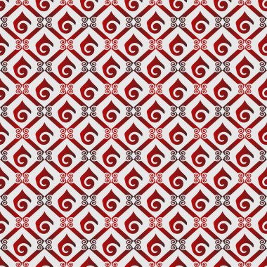 The red and black combination batik pattern is suitable to be used as a background for clothes or other things