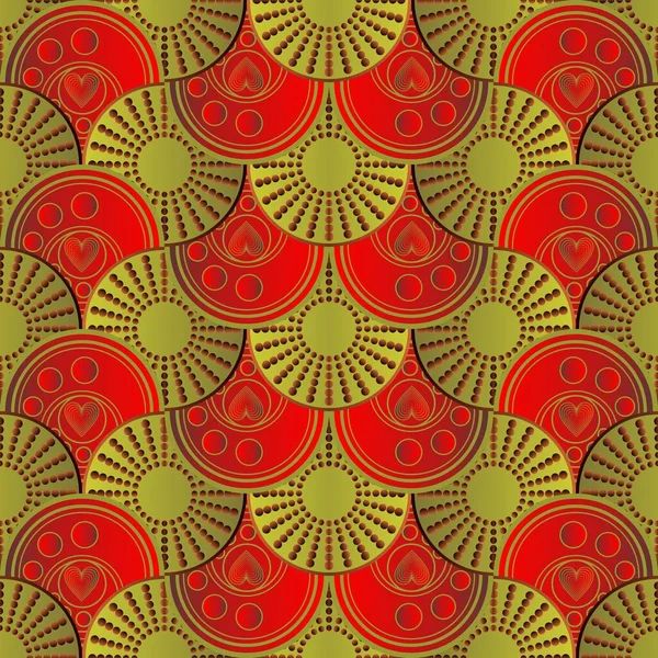 Fondo Abstracto Texturizado Rojo Con Una Combinación Líneas Doradas — Archivo Imágenes Vectoriales