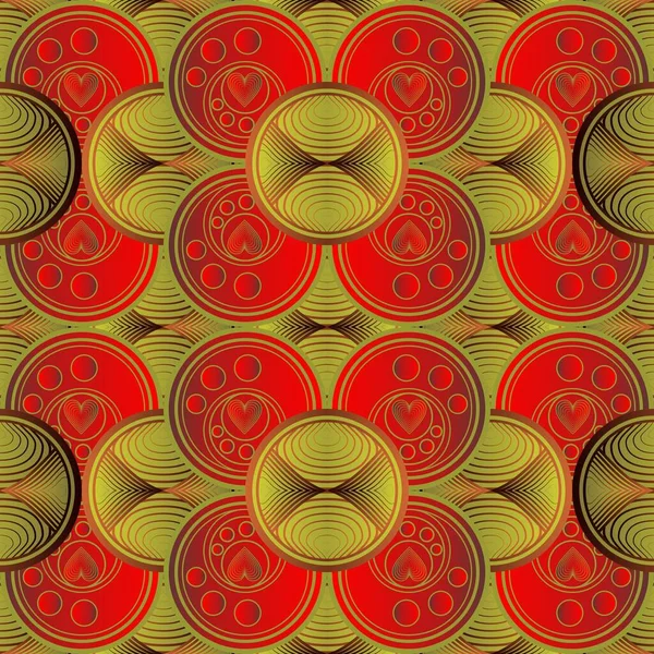 Rot Strukturierter Abstrakter Hintergrund Mit Einer Kombination Aus Goldenen Linien — Stockvektor