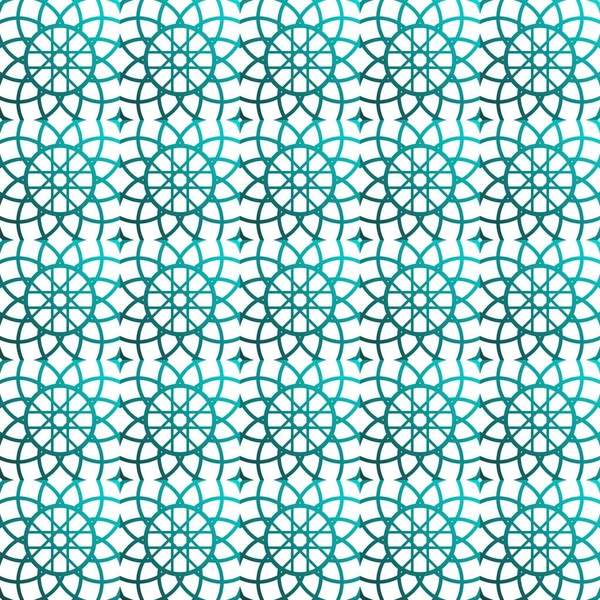 Blauer Türkis Nahtlos Strukturierte Muster Islamischer Hintergrund — Stockvektor