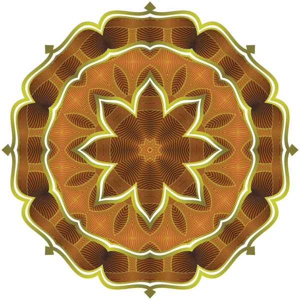 Abstrakt Mandala Strukturerad Gyllenbrun Färg — Stock vektor