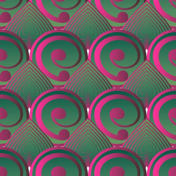 Fond Abstrait Avec Des Rayures Vertes Rouges Texturées Sans Couture — Image vectorielle