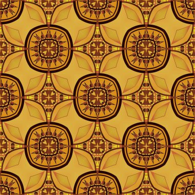 Kusursuz desenli soyut arkaplan sarı altınla kahverengi ile birleştirilmiş.