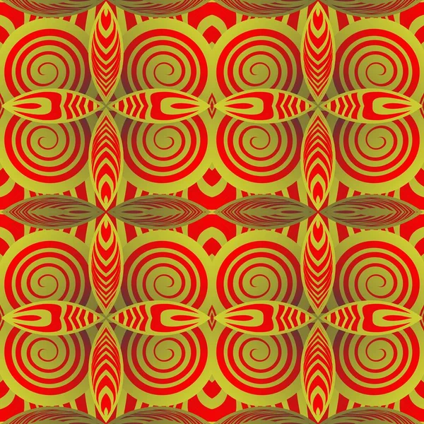 红色与黄金相结合的无缝隙纹理抽象背景 — 图库矢量图片