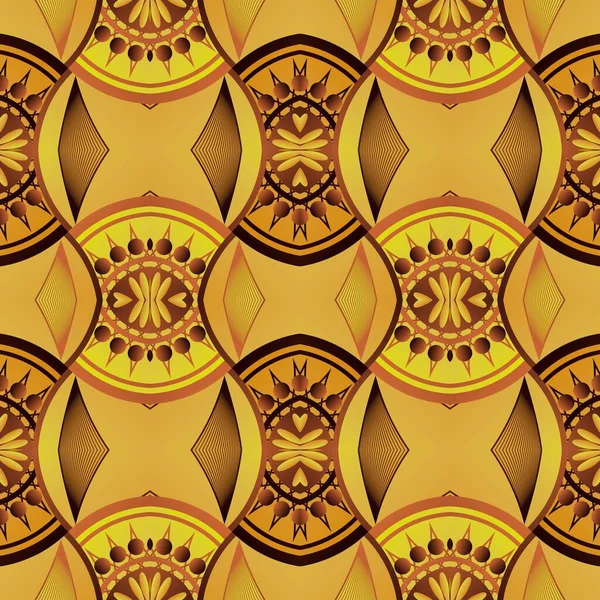 黄色の金と茶色のシームレスなテクスチャ抽象的な背景 — ストックベクタ