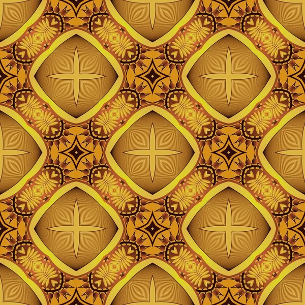 Nahtlos Strukturierter Abstrakter Hintergrund Gelbgold Kombiniert Mit Braun — Stockvektor
