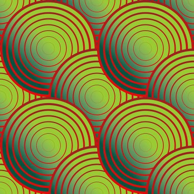 Soyut dikişsiz arkaplan, yeşil ve kırmızı renkle birleştirilmiş.