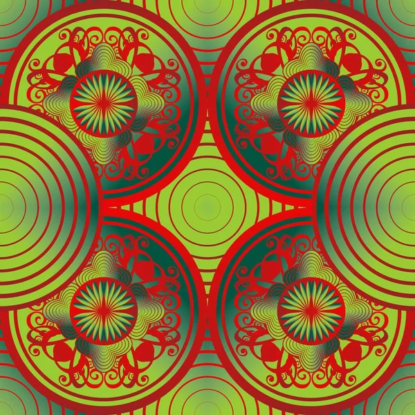 Абстрактный Бесшовный Текстурный Фон Зеленым Цветом Сочетании Красным Цветом — стоковый вектор