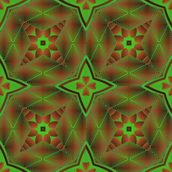 Abstract Achtergrond Met Naadloze Textuur Groene Kleur Combinatie Met Donkergeel — Stockvector