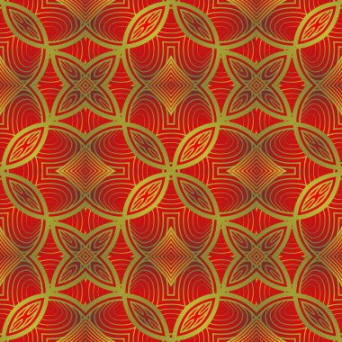 Soyut, dikişsiz, kırmızı ve altın çizgili arkaplan