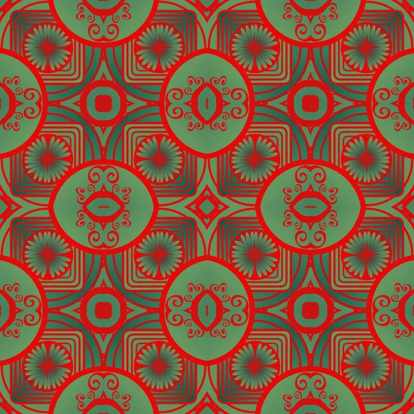 Абстрактный Бесшовный Текстурированный Фон Зеленом Красном Цветах — стоковый вектор