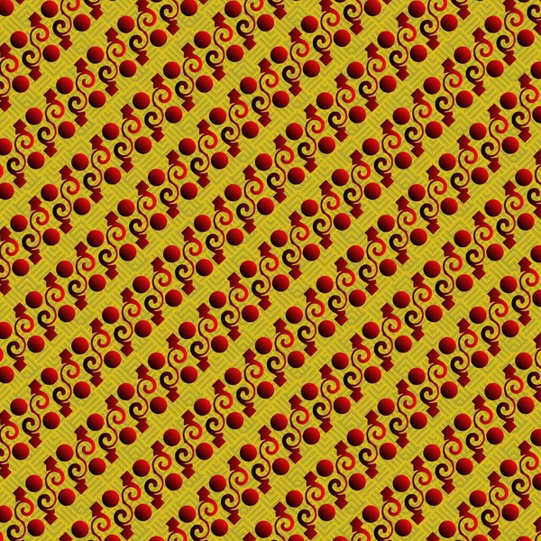 黄色と赤のシームレスなテクスチャ抽象的な背景 — ストックベクタ