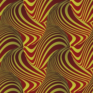 Kusursuz desenli kestane rengi ve altın sarısı renklerle soyut arkaplan