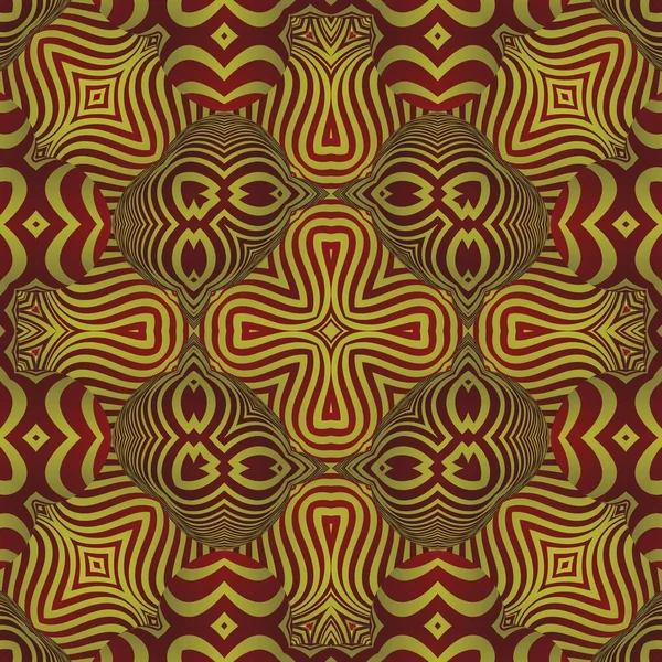 Abstrakter Hintergrund Mit Nahtlos Strukturierten Gestreiften Kastanienbraunen Und Goldgelben Farben — Stockvektor
