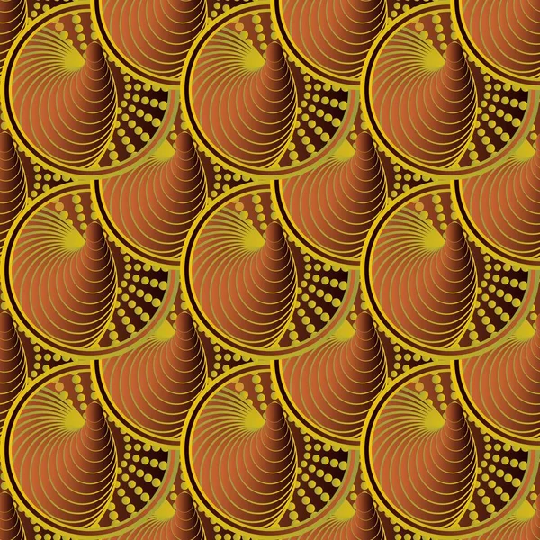 Бесшовный Текстурированный Абстрактный Фон Темно Коричневых Золотисто Желтых Цветах — стоковый вектор
