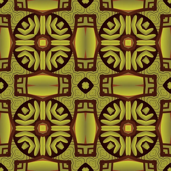 Bezešvé Texturované Abstraktní Pozadí Tmavě Hnědé Barvě Kombinaci Žlutou Zlatou — Stockový vektor