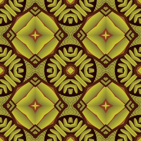 Nahtlos Strukturierter Abstrakter Hintergrund Dunkelbrauner Farbe Kombiniert Mit Gelbgold — Stockvektor