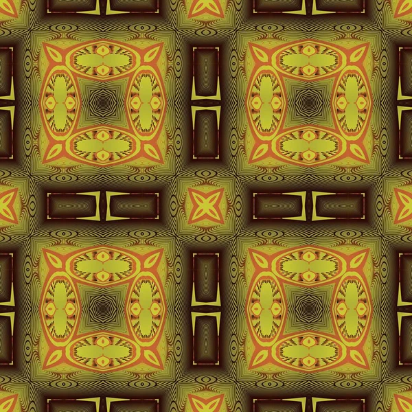 Nahtlos Strukturierter Abstrakter Hintergrund Dunkelbrauner Farbe Kombiniert Mit Gelbgold — Stockvektor