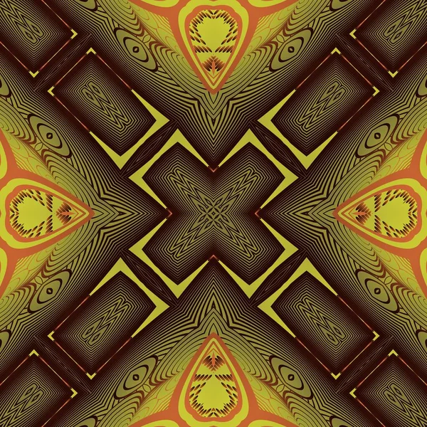 ダークブラウン色のシームレスなテクスチャ抽象的な背景とイエローゴールド — ストックベクタ