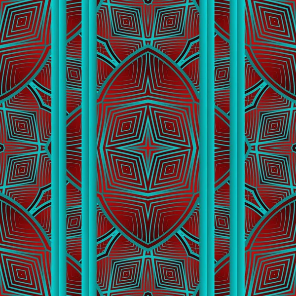 丸みを帯びた赤と青のシームレスなテクスチャ抽象的な背景 — ストックベクタ