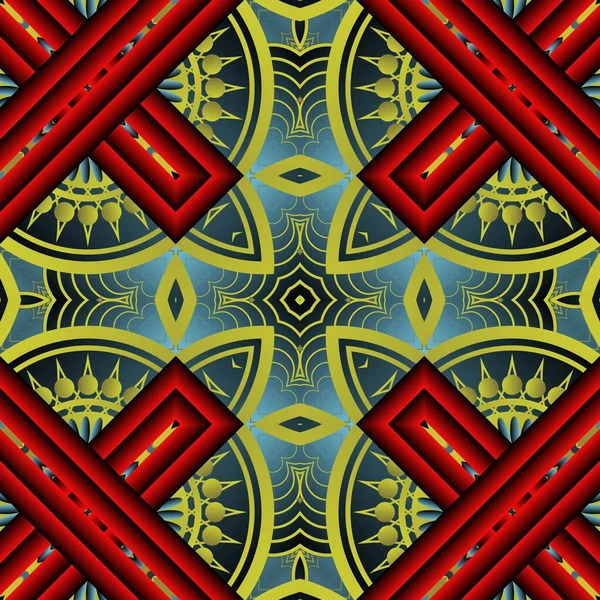 Hermoso Fondo Abstracto Texturizado Sin Costuras Colores Rojo Amarillo Azul — Archivo Imágenes Vectoriales