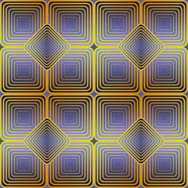 Абстрактный Бесшовный Текстурированный Фон Пурпурно Голубых Цветах Желтых Линиях — стоковый вектор