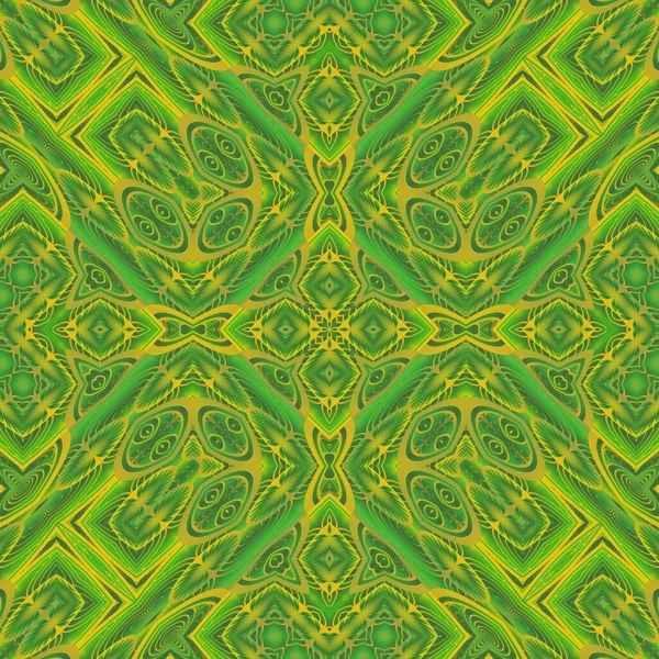 Abstrakter Nahtloser Strukturierter Hintergrund Grünen Farben Und Gelben Linien — Stockvektor