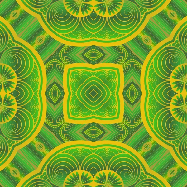 Tiivistelmä Saumaton Kuvioitu Tausta Vihreitä Värejä Keltaisia Viivoja — vektorikuva