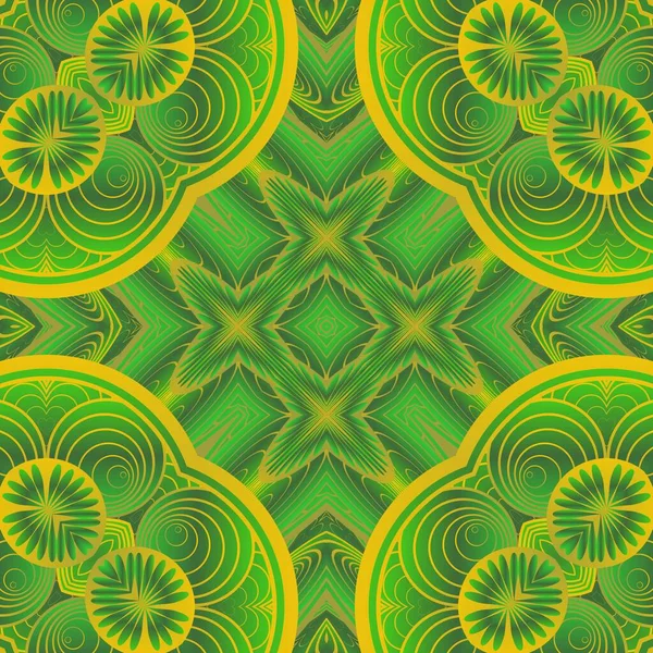 Abstrakter Nahtloser Strukturierter Hintergrund Grünen Farben Und Gelben Linien — Stockvektor