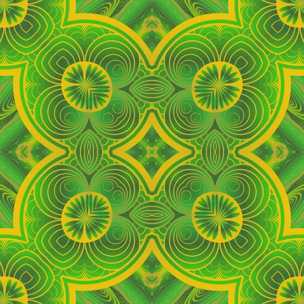 Абстрактный Бесшовный Текстурированный Фон Зеленого Цвета Желтых Линий — стоковый вектор