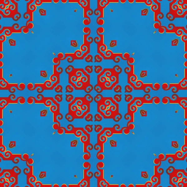 Abstrakter Texturierter Nahtloser Hintergrund Blauen Und Roten Farben — Stockvektor