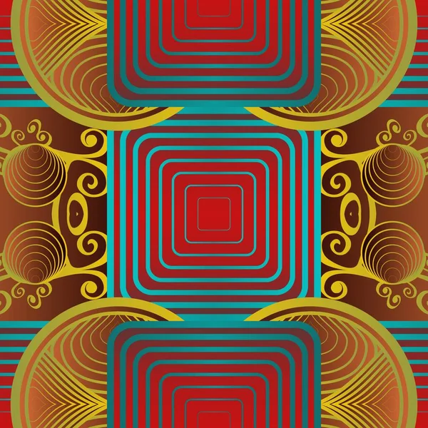 Безшовний Ілюстрований Візерунок Абстрактних Елементів Червоному Синьому Жовтому Кольорах — стоковий вектор