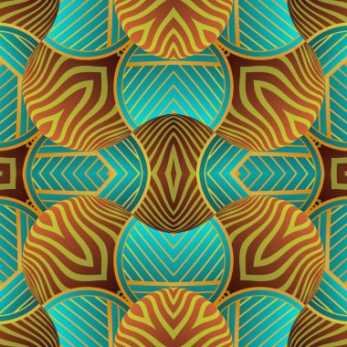 Yeşil, altın sarısı ve kahverengi renklerle kusursuz desenli, soyut arkaplan