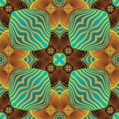 Yeşil, altın sarısı ve kahverengi renklerle kusursuz desenli, soyut arkaplan