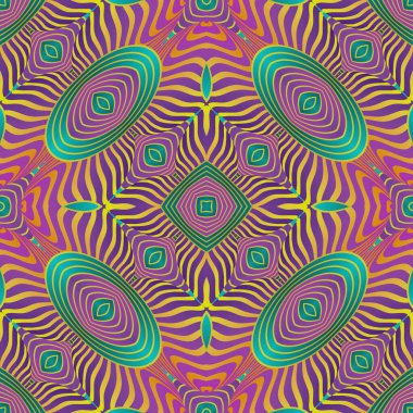 Yeşil, sarı ve morumsu kırmızı renklerle kusursuz desenli soyut arkaplan