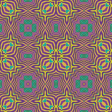 Yeşil, sarı ve morumsu kırmızı renklerle kusursuz desenli soyut arkaplan