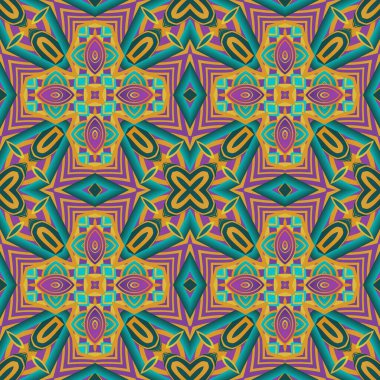 Yeşil, sarı ve morumsu kırmızı renklerle kusursuz desenli soyut arkaplan