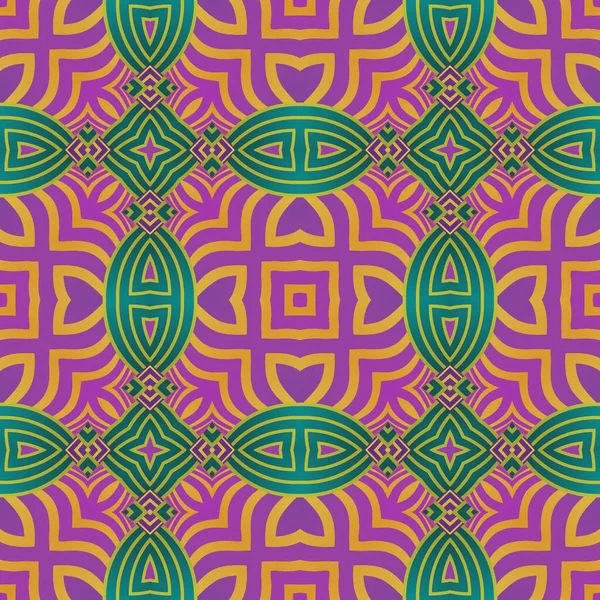 Красивый Бесшовный Текстурированный Абстрактный Фон Зеленом Желтом Пурпурно Красном Цветах — стоковый вектор