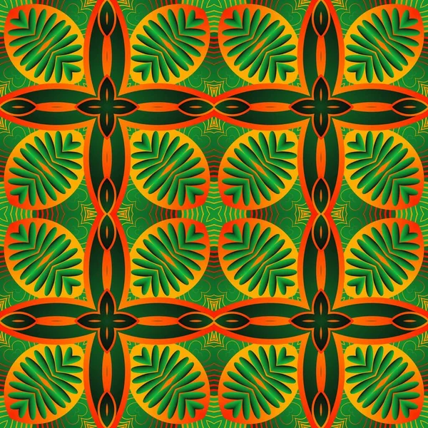 美しいオレンジグリーンのシームレスなテクスチャ抽象的な背景 — ストックベクタ